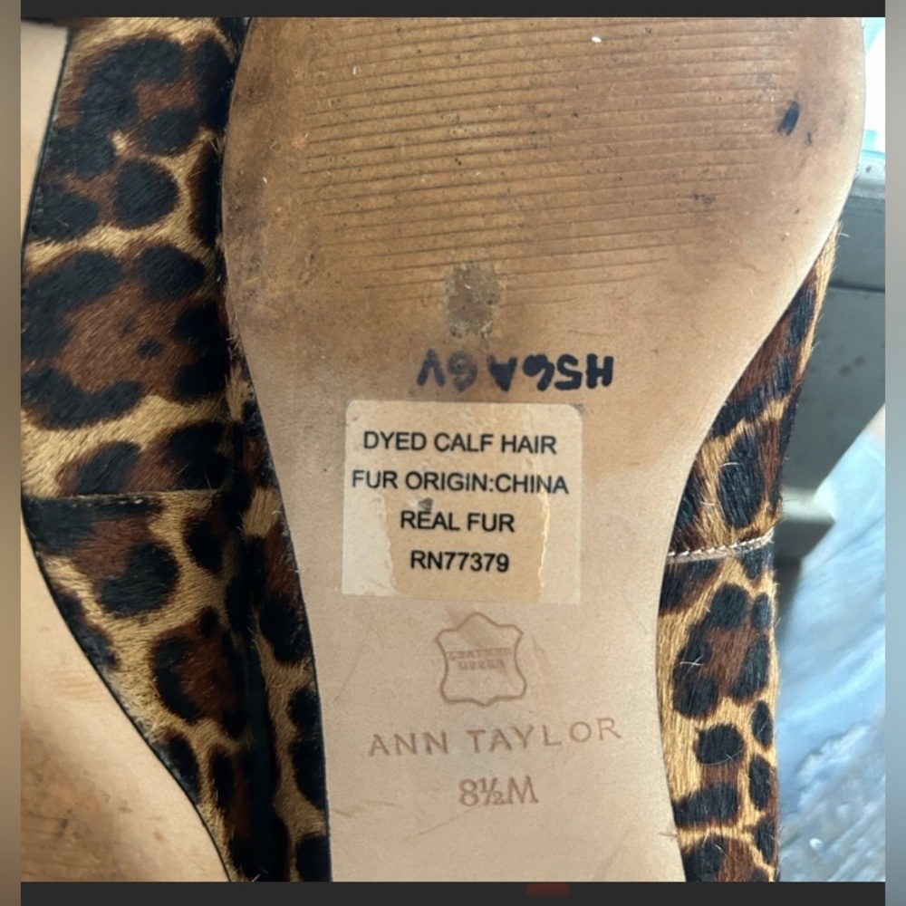 Ann Taylor Camryn Leopard Print Haircalf Bow Flats US 8.5 - Picture 8 of 9